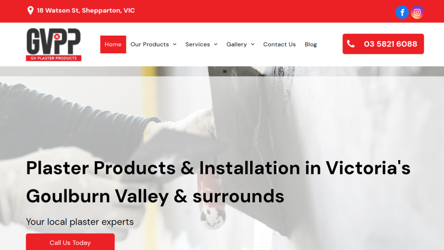 Goulburn Valley Plaster Products website