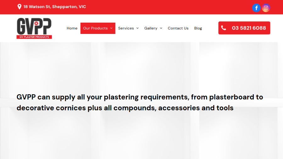 Goulburn Valley Plaster Products website