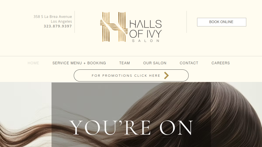 Halls Of Ivy Salon website