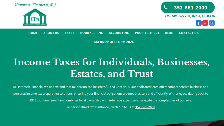 Hammett Financial, P.A. website