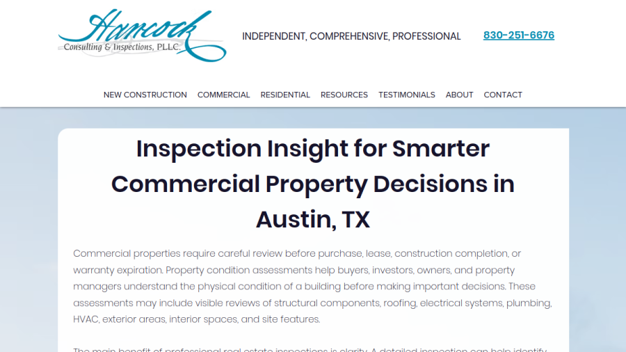 Hancock Consulting & Inspections, PLLC website