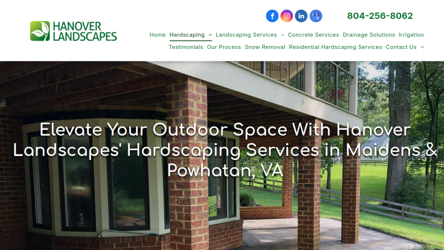 Screenshot of the Hanover Landscapes website