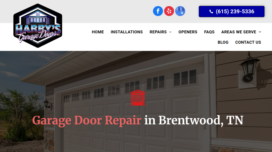 Harry's Garage Doors website