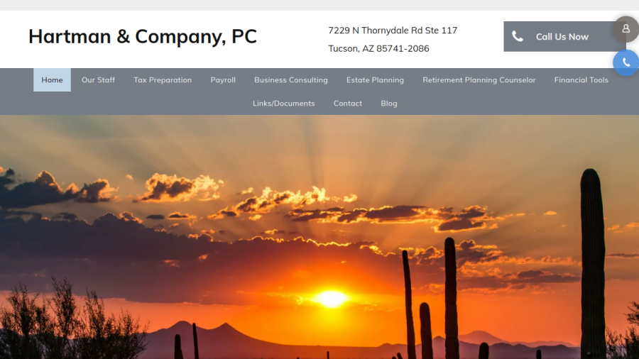 Screenshot of Hartman & Company PC website