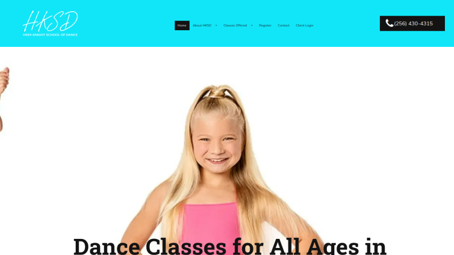Screenshot of Heidi Knight School of Dance website