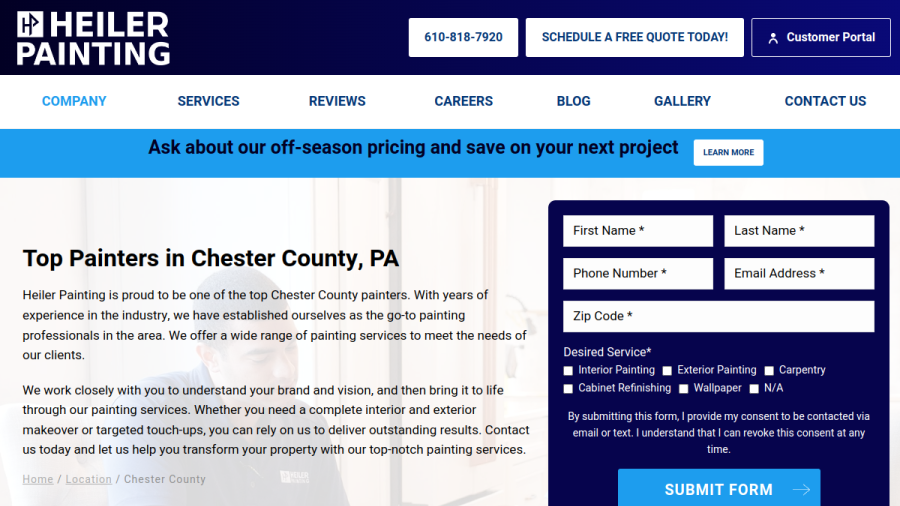 Heiler Painting website
