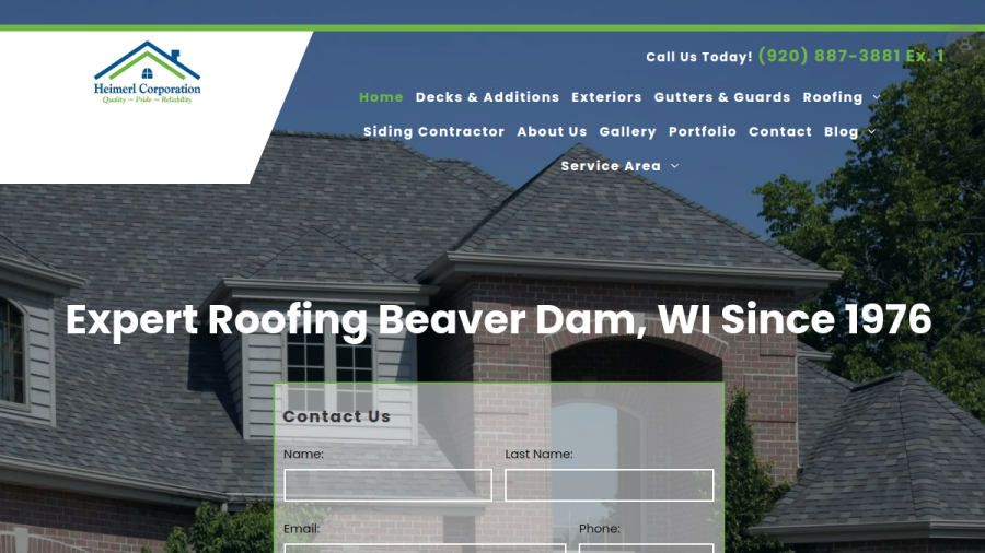 Screenshot of Heimerl Corporation website