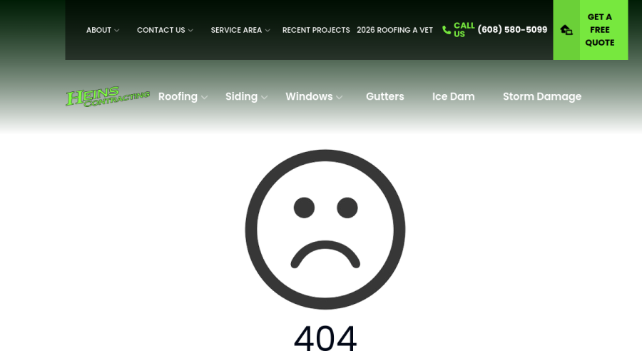 Screenshot of the Heins Contracting website