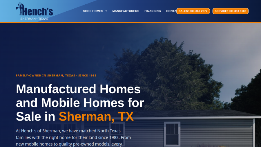 Hench's Country Liv'n Homes Ltd. Sherman Tx website