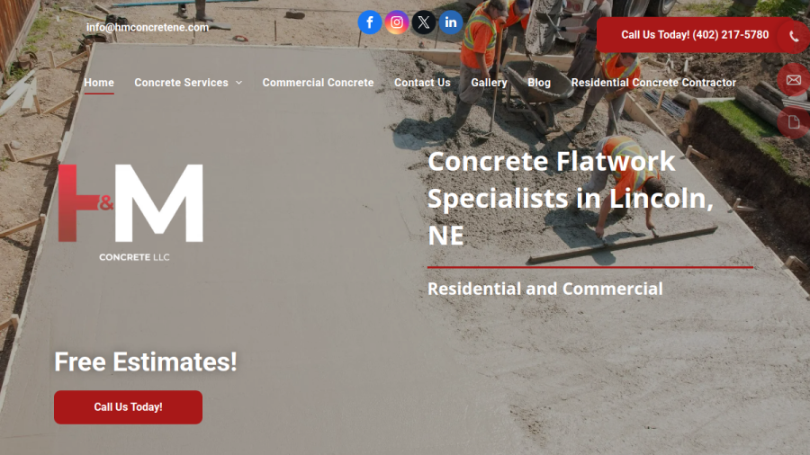 H & M Concrete website