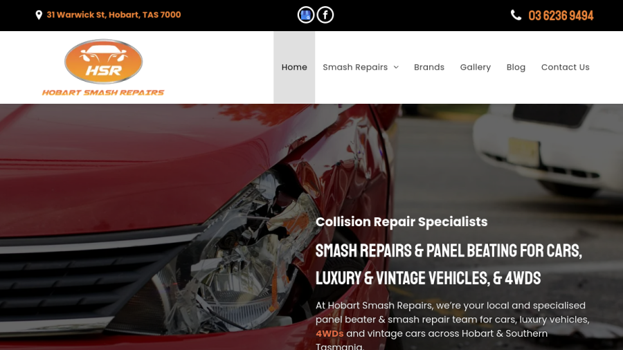 Hobart Smash repairs website