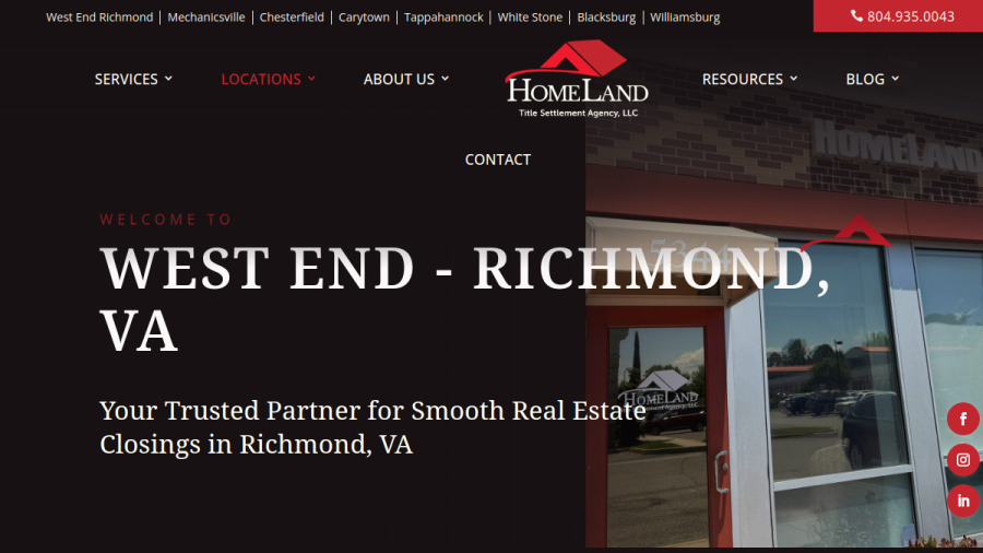 Homeland Title Settlement Agency, LLC. website
