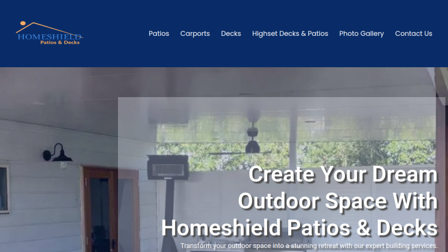 Homeshield Patios and Decks website