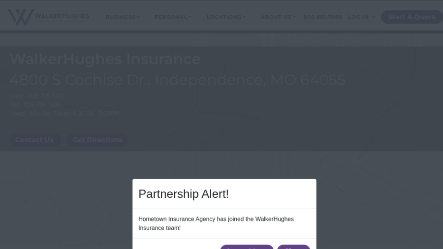 Screenshot of the Hometown Insurance Agency LLC website