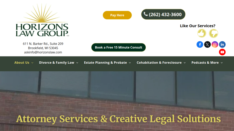 Horizons Law Group, LLC website