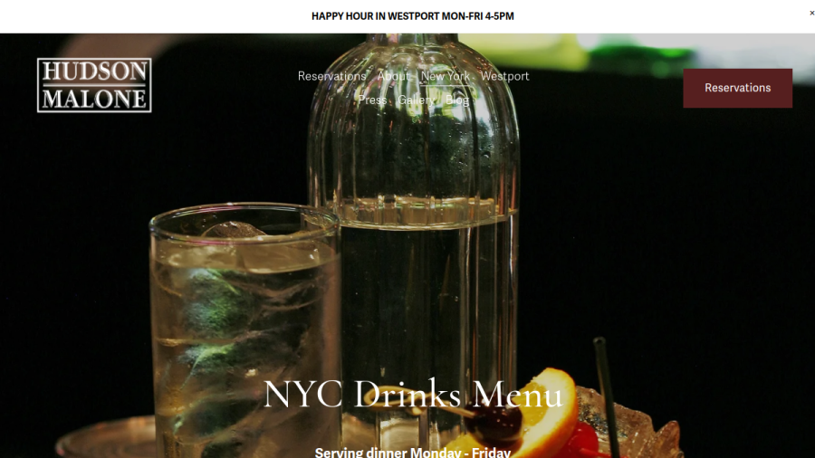 Hudson Malone: A New York Joint website screenshot