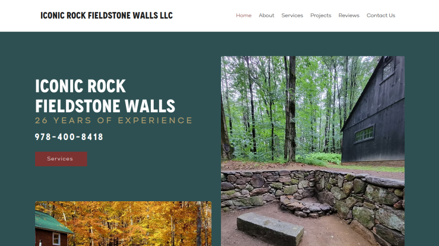 Screenshot of the Iconic Rock Fieldstone Walls website