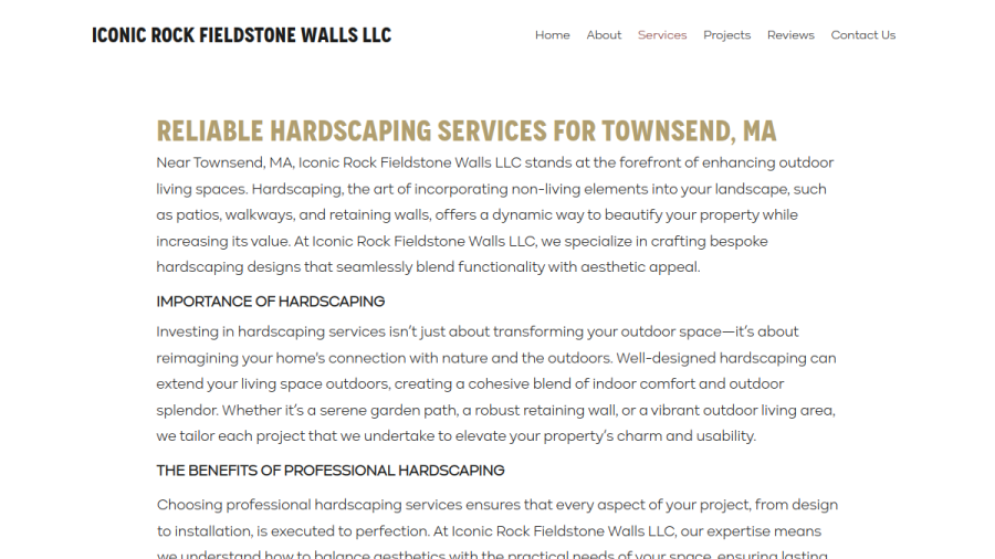 Iconic Rock Fieldstone Walls website screenshot