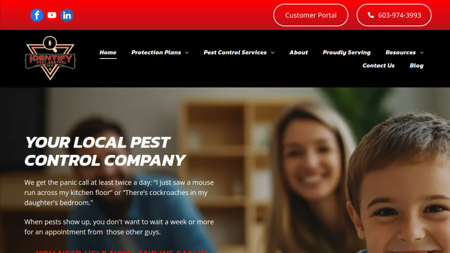 Identify Pest Control website