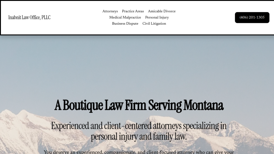 Screenshot of the Inabnit Law Office, PLLC website