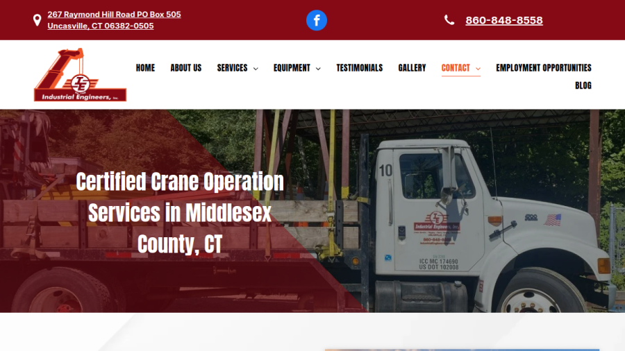 Website screenshot of Industrial Engineers Inc