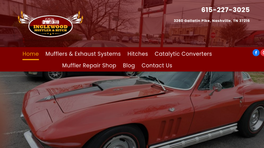 Screenshot of the Inglewood Muffler and Hitch website