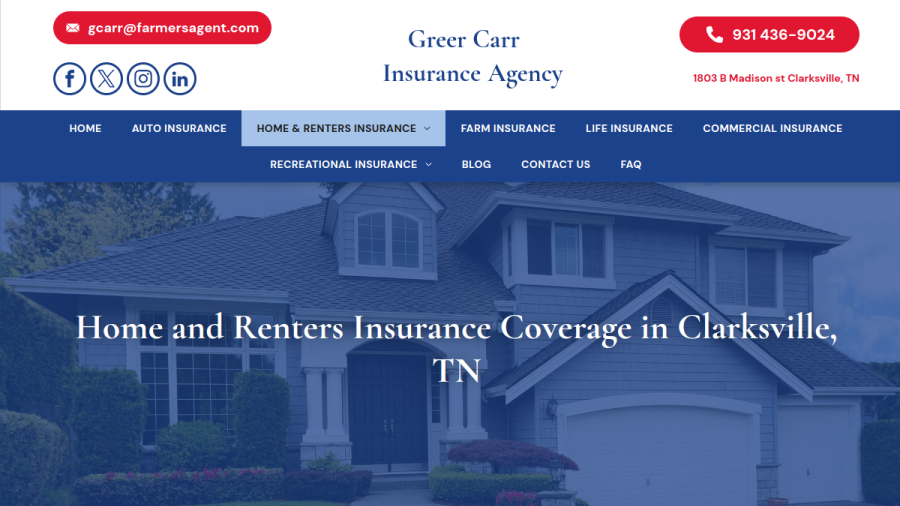 Greer Carr Farmers Insurance website
