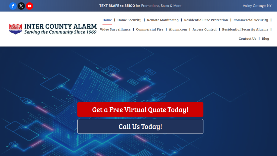Inter County Alarm website