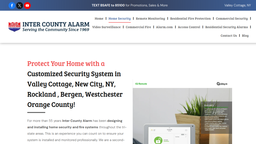 Inter County Alarm website