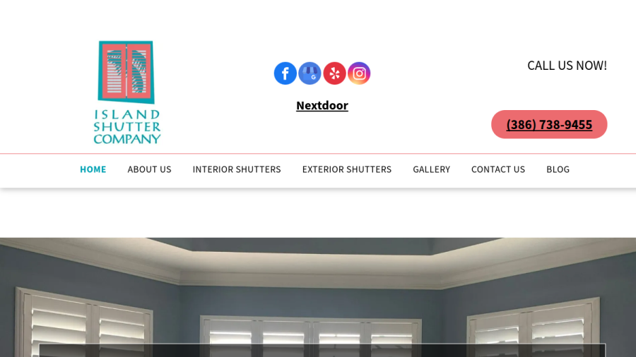Screenshot of the Island Shutter Company website