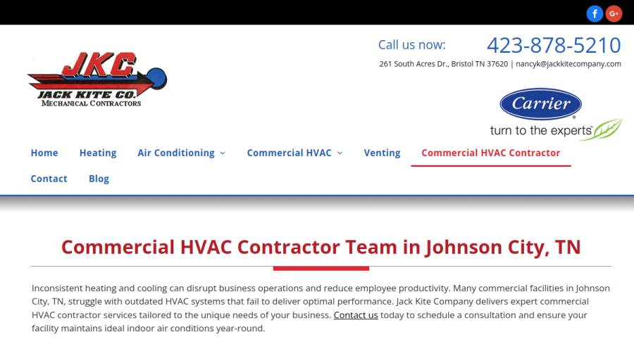 Jack M. Kite Co. Inc. website screenshot