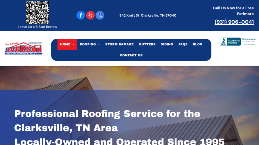 Jackson Roofing & Remodeling LLC website