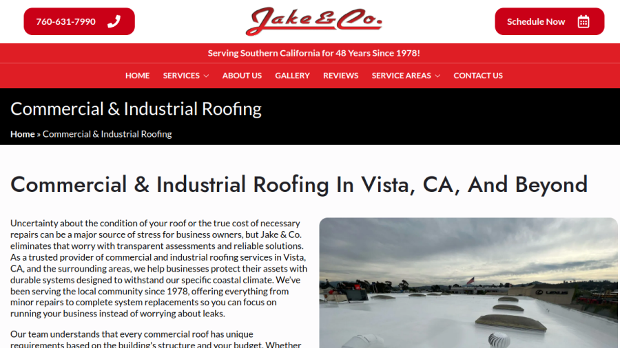 Screenshot of Jake & Co website