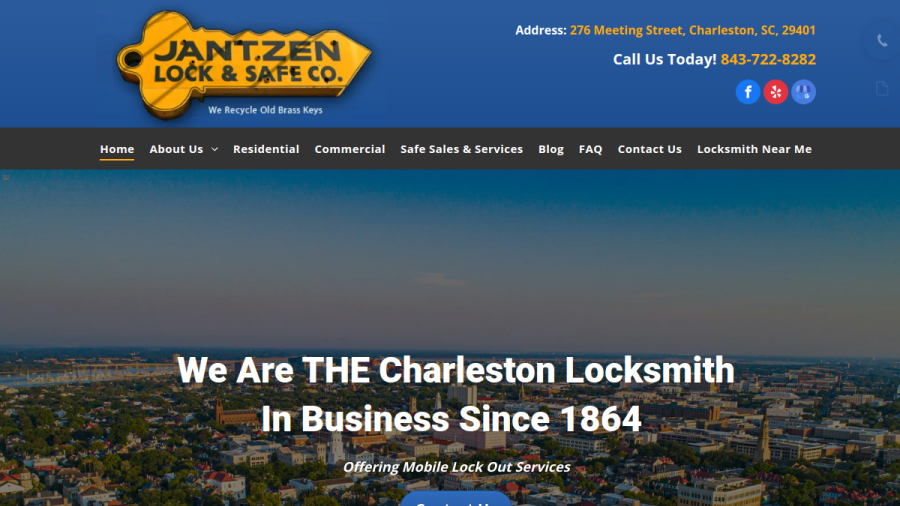 Screenshot of the Jantzen Lock & Safe Co website