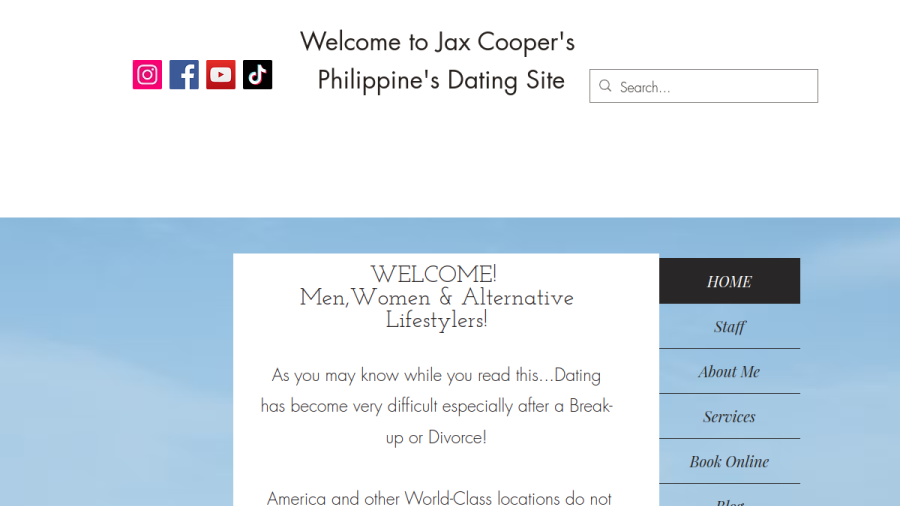 Screenshot of Jax Cooper Dating website