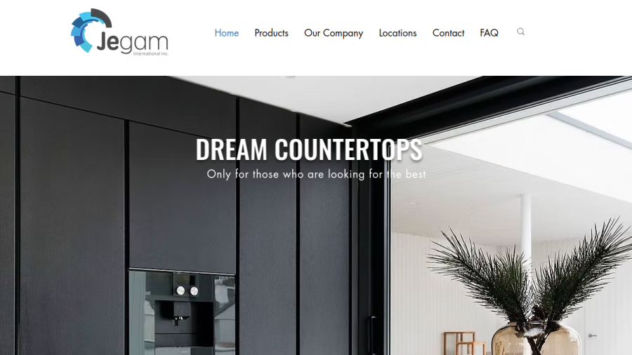 Screenshot of the Jegam Stones Inc website