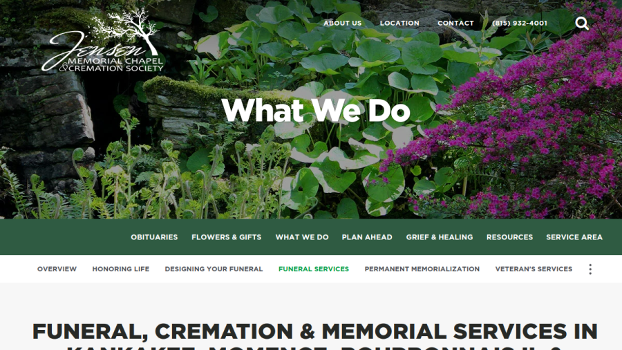 Jensen Funeral Home website