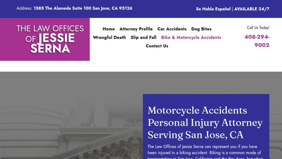 Screenshot of the The Law Offices of Jessie Serna website