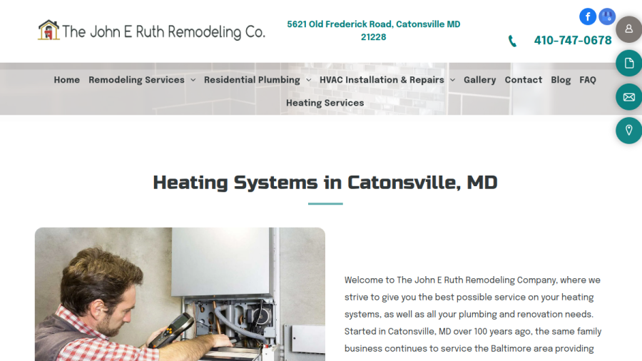 Screenshot of the The John E. Ruth Company website