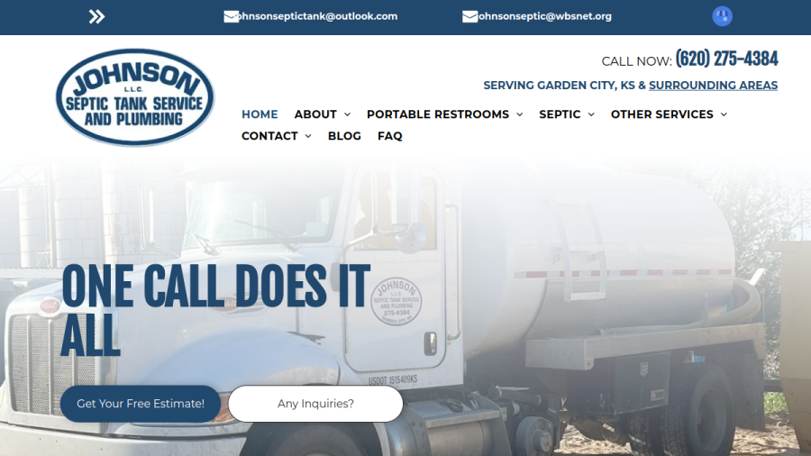 Johnson Septic Tank Service & Plumbing LLC website