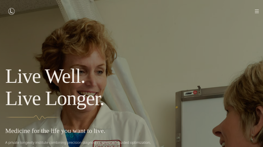 Screenshot of LivWell Longevity Institute website