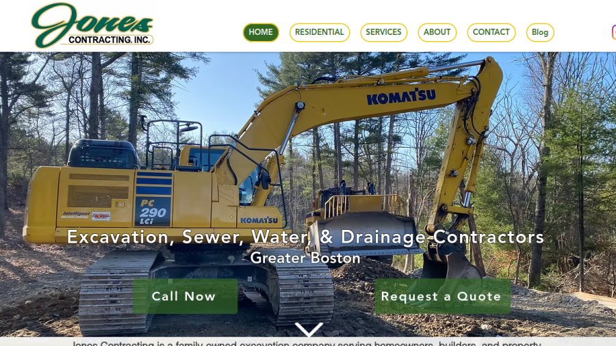 Screenshot of the Jones Contracting, Inc. website