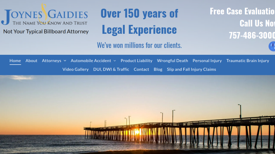 Screenshot of the Joynes & Gaidies website