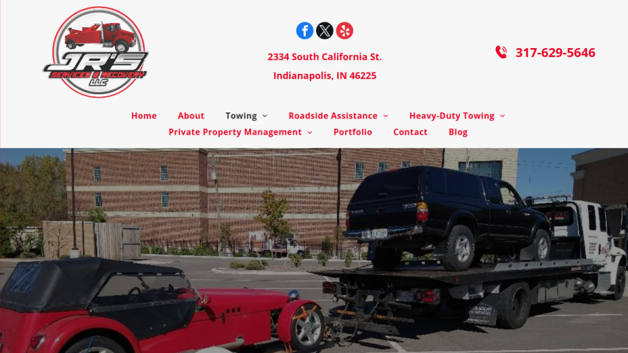 JR's Services And Recovery LLC website screenshot
