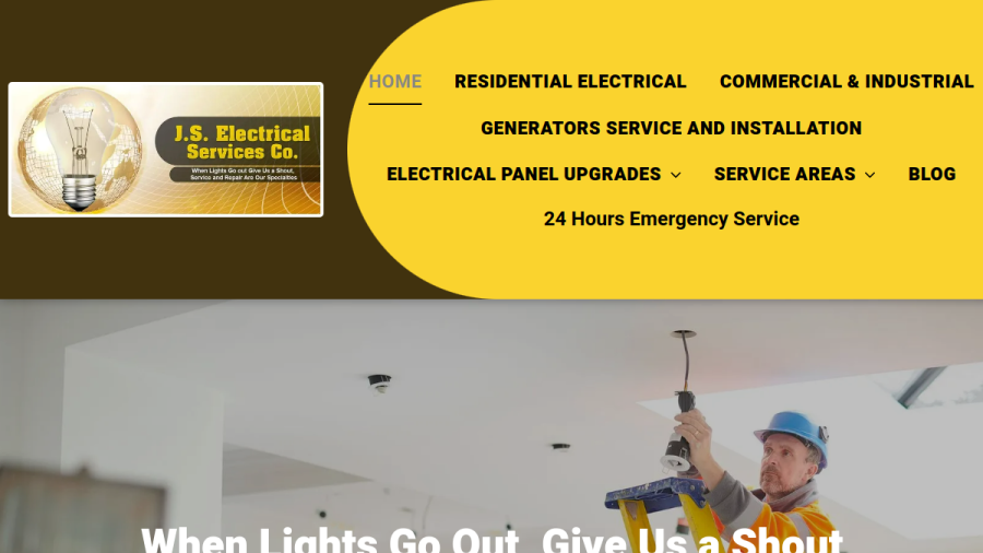 Screenshot of the J S Electrical Services Co. website