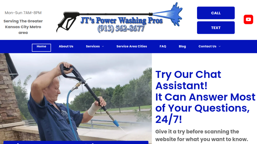 JT's Power Washing Pros website screenshot