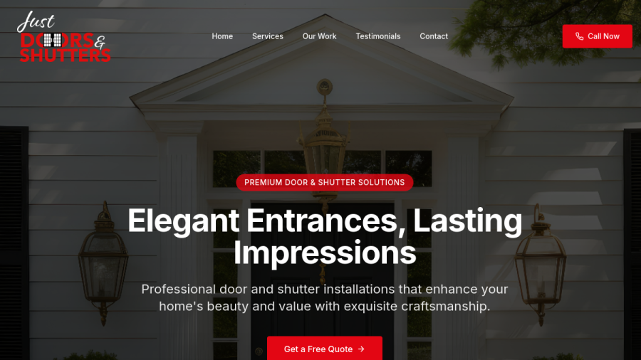 Just Doors & Shutters website