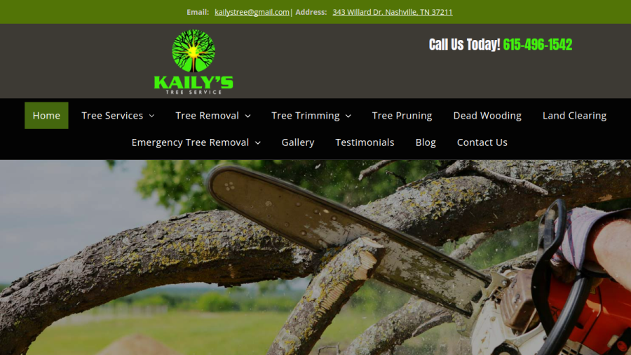 Kailys Tree Services website