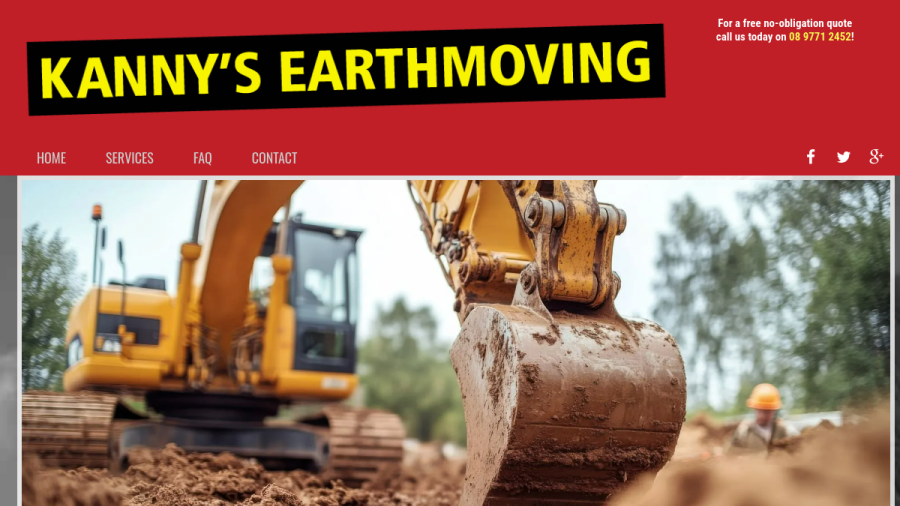 Kanny's Earthmoving website