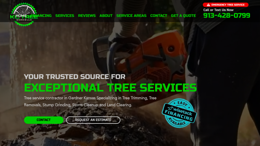 KC Tree Works LLC website screenshot